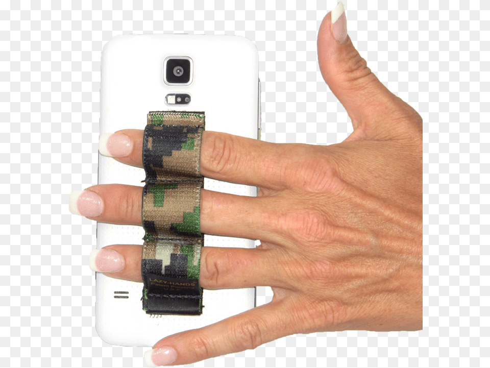 Loop Phone Grip Lazy Hands 3 Loop Phone Grip Fits Most Camouflage, Body Part, Electronics, Finger, Hand Free Transparent Png