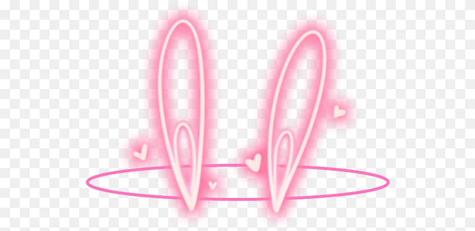 Loop Ring Bunny Bunnyears Pink Glow Filter Heart, Light, Neon Free Transparent Png
