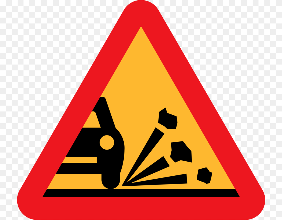 Loose Chippings Gravel Road Traffic Sign, Symbol, Road Sign, Dynamite, Weapon Free Transparent Png