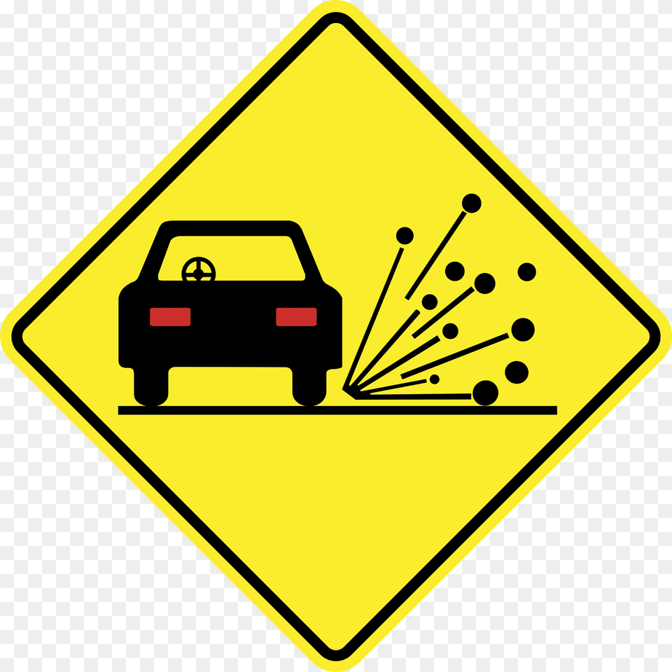 Loose Road Surface Sign In Argentina Clipart, Symbol, Car, Transportation, Vehicle Png