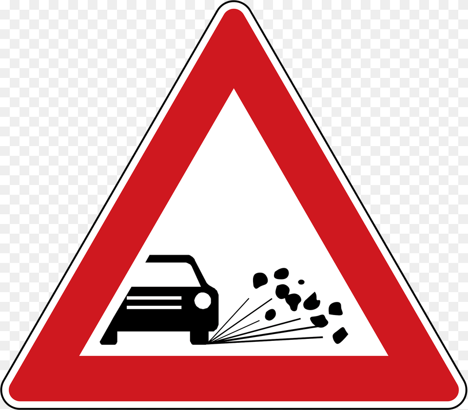 Loose Road Surface Sign In Czech Republic Clipart, Symbol, Road Sign, Car, Transportation Free Png Download