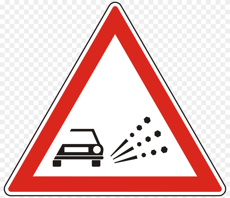 Loose Road Surface Sign In Hungary Clipart, Symbol, Road Sign, Triangle Free Transparent Png