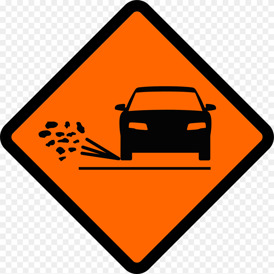 Loose Road Surface Sign In Indonesia Clipart, Symbol, Car, Transportation, Vehicle Png