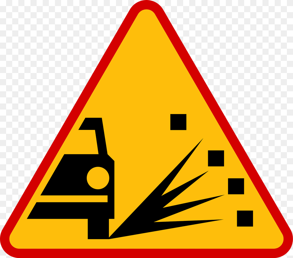Loose Road Surface Sign In Poland Clipart, Symbol, Road Sign Free Png Download