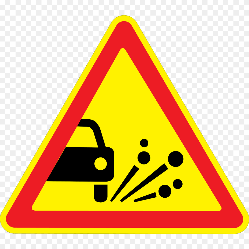 Loose Road Surface Sign In Ukraine Clipart, Symbol, Road Sign Png Image