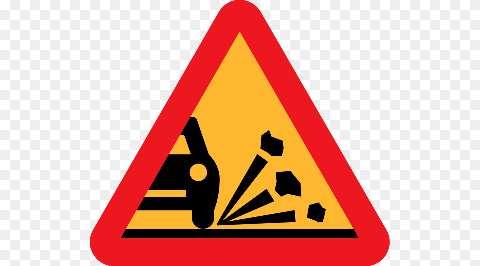 Loose Stones On The Road Roadsign Clip Art, Sign, Symbol, Road Sign, Dynamite Png