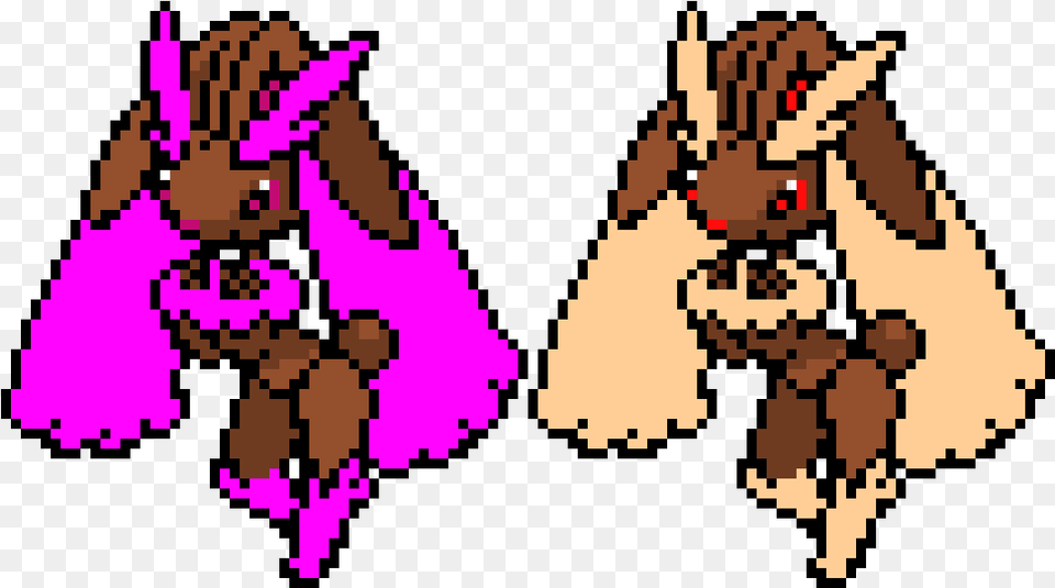 Lopunny Pixel Art, Purple, Bag, Person Png Image