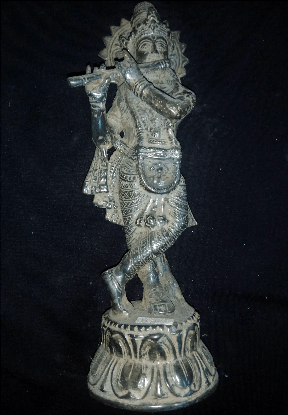 Lord Krishna God Bronze Brass Statue Playing Flute Figurine Free Transparent Png