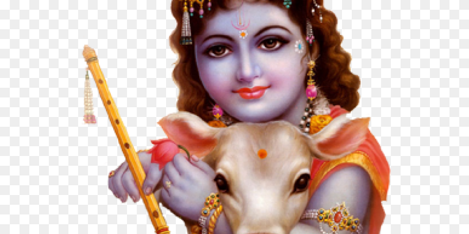 Lord Krishna With Calf, Adult, Bride, Female, Person Free Png