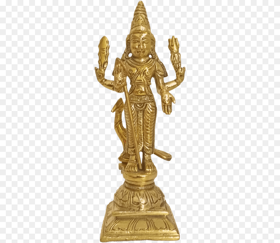 Lord Murugan Sculpture With Vel Amp Peacock In Brass, Bronze, Person, Face, Head Png Image