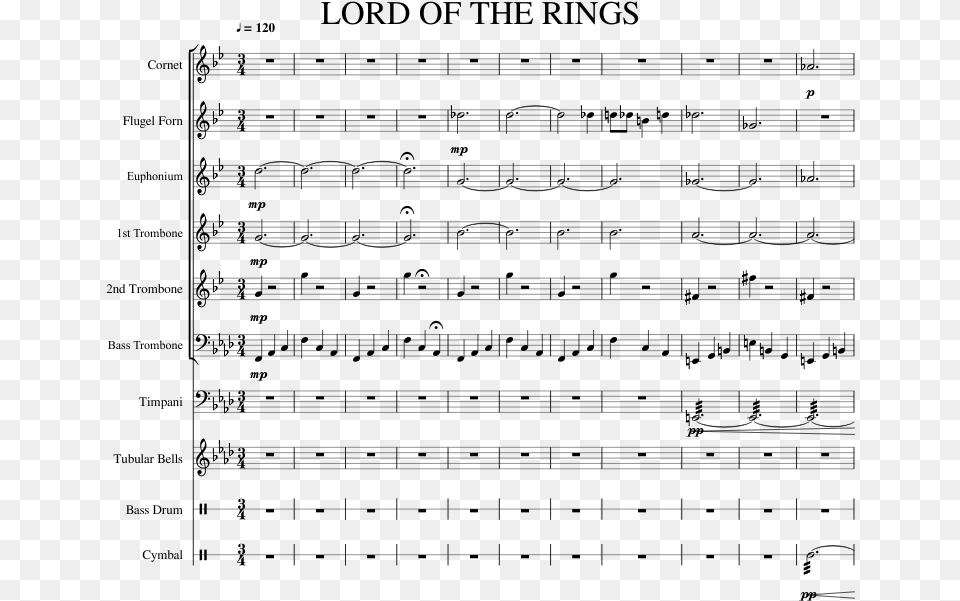 Lord Of The Rings Rivendell Sheet Music, Gray Png Image