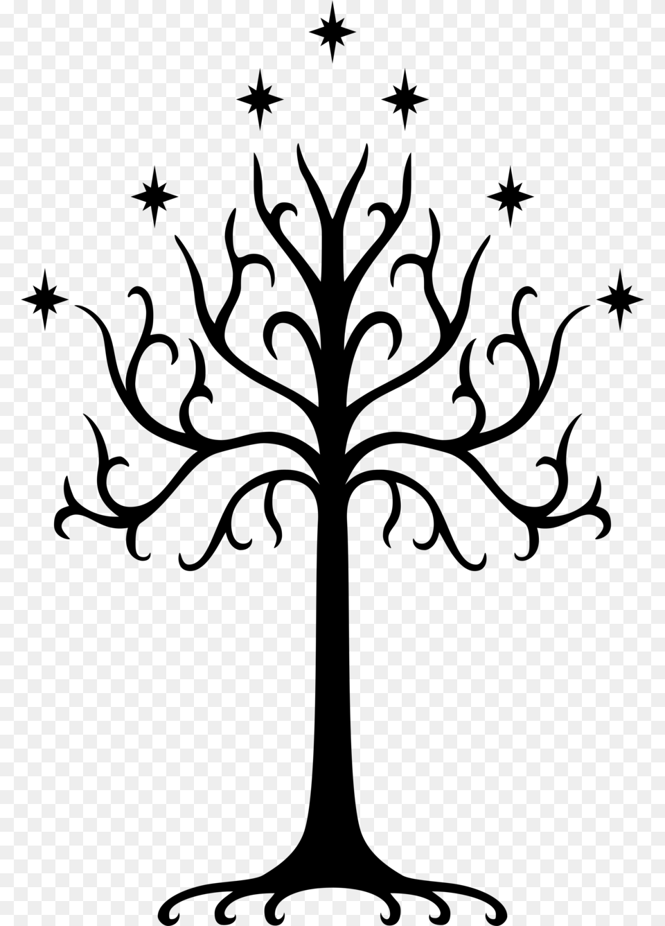 Lord Of The Rings Tree Symbol, Gray Free Png