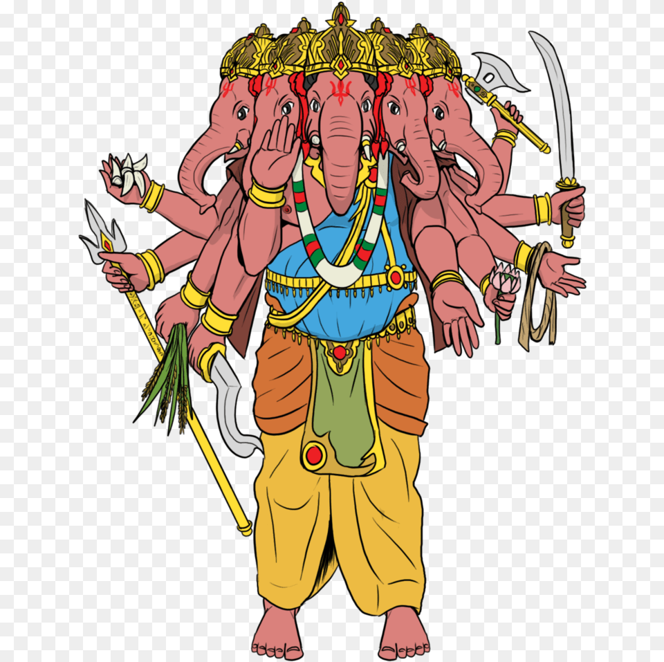 Lord Panchamukha Ganesh, Book, Comics, Publication, Adult Png Image