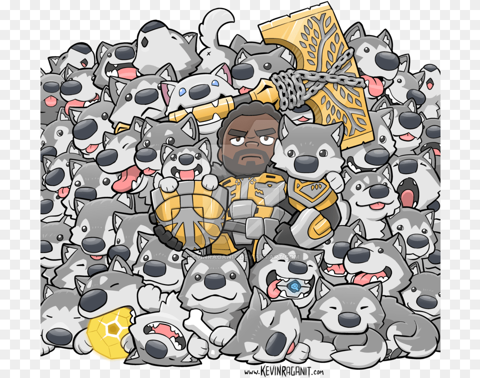 Lord Saladin Wolf Pack Family Portrait By Kevinraganit Lord Saladin And His Wolves, Art, Doodle, Drawing, Face Png Image