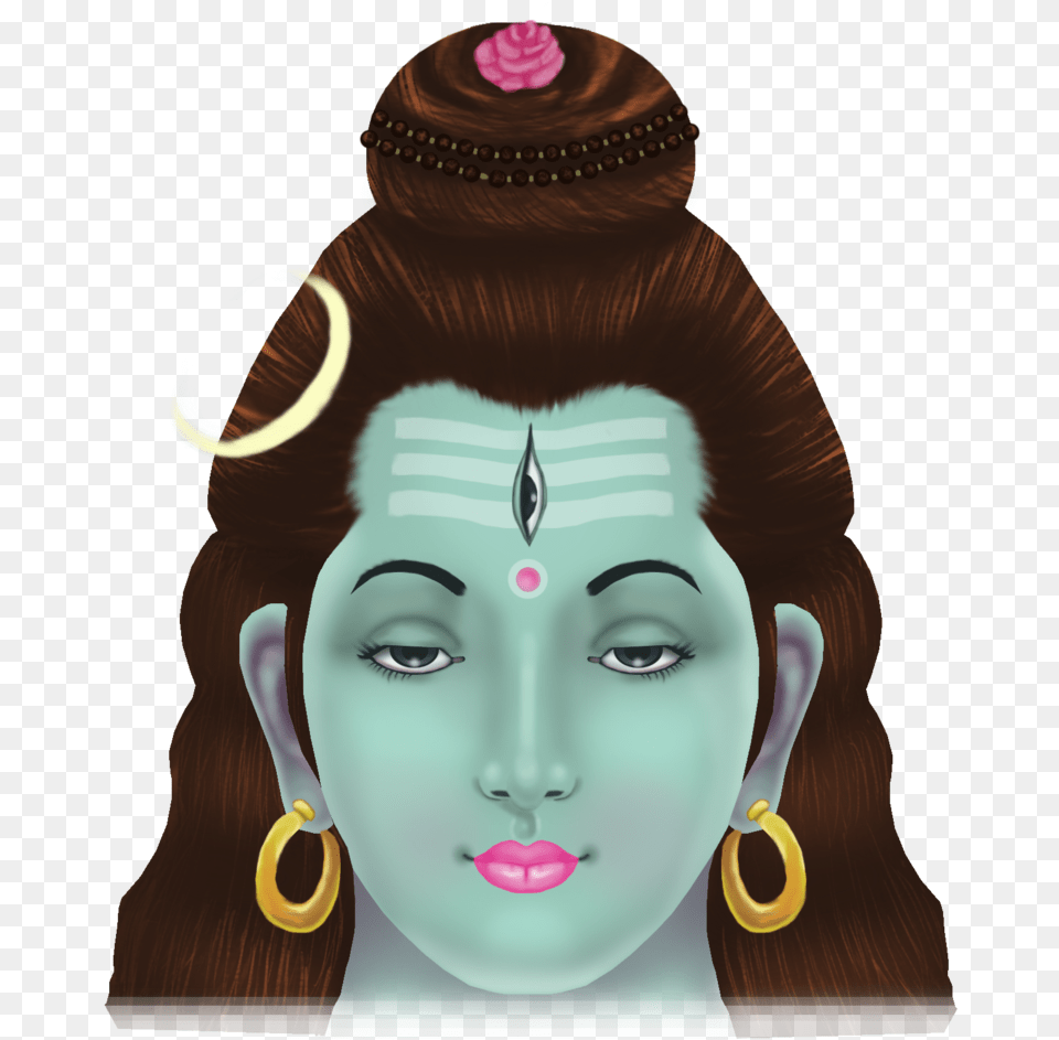 Lord Shiva Draw Lord Shiva Face, Accessories, Earring, Jewelry, Portrait Free Png Download