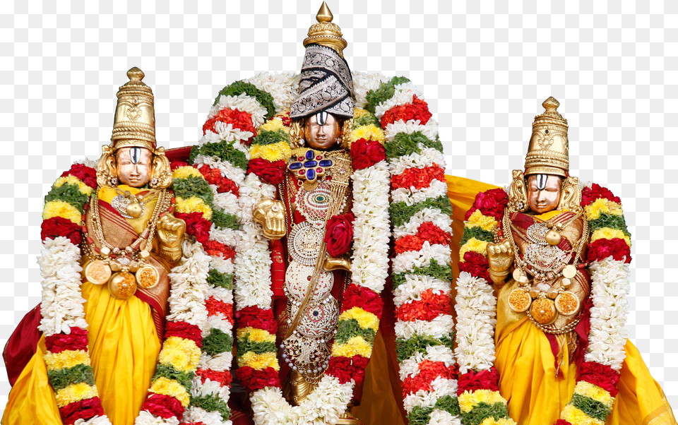 Lord Tirupati Venkateswara And Lord Vishnu Flower Arrangement, Plant, Flower, Wedding Free Transparent Png