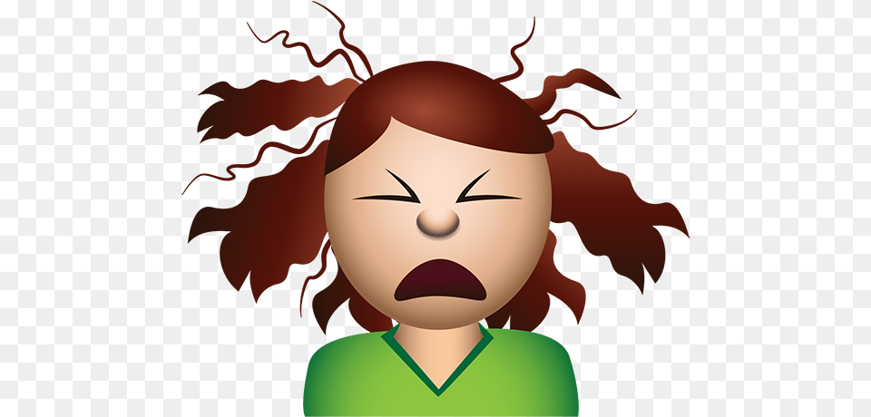 Loreal Garnier Illustrated Messaging Sticker Emoji Bad Hair Emoji, Person, Head, Face, Portrait Png Image
