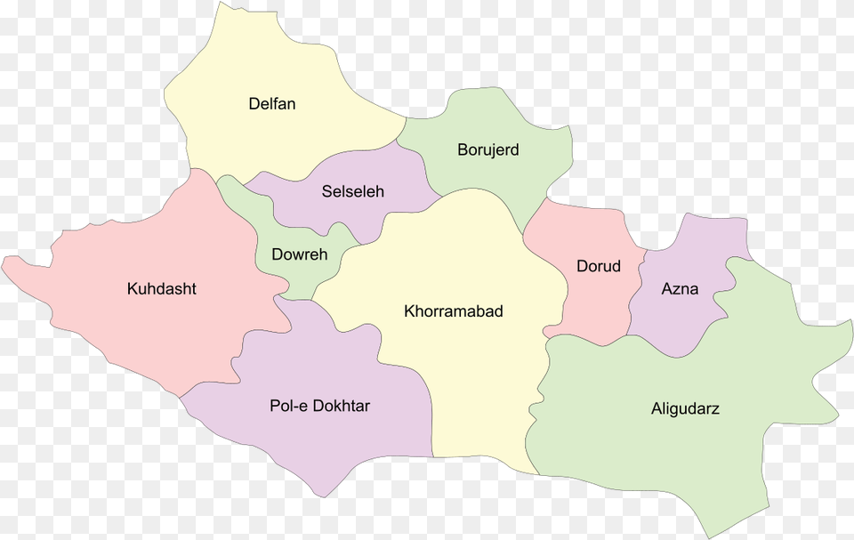 Lorestan Province Map, Atlas, Chart, Diagram, Plot Free Png