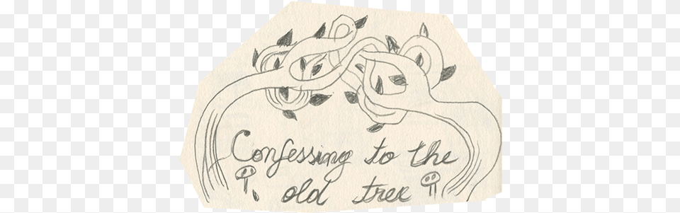 Loreta Isac Confessing To The Old Tree Sketch, Home Decor, Calligraphy, Handwriting, Text Png Image
