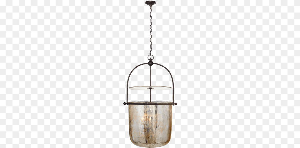 Lorford Large Smoke Bell Lantern In Aged Iron With Chandelier, Lamp, Light Fixture Png Image