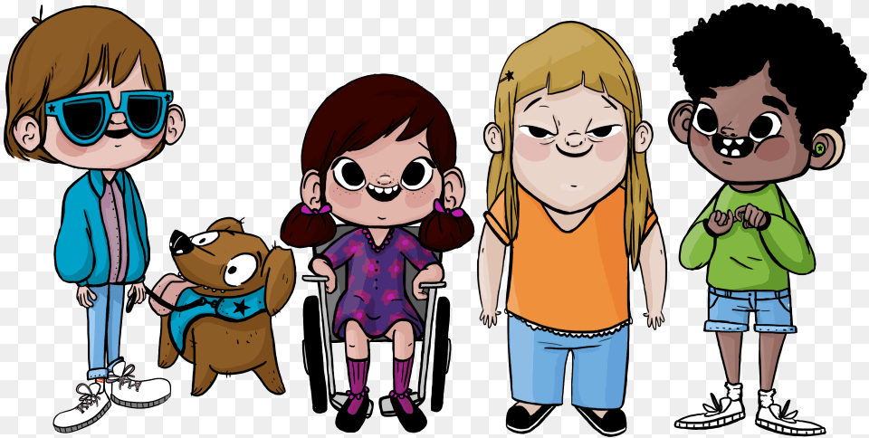Los 4 Personajes Animados Del Concurso Anak Cacat Fisik Animasi, Book, Comics, Publication, Person Png Image
