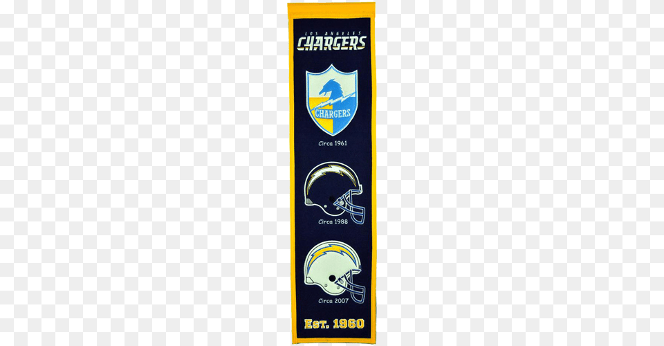 Los Angeles Chargers Logo Evolution Heritage Banner, Helmet, American Football, Football, Person Png