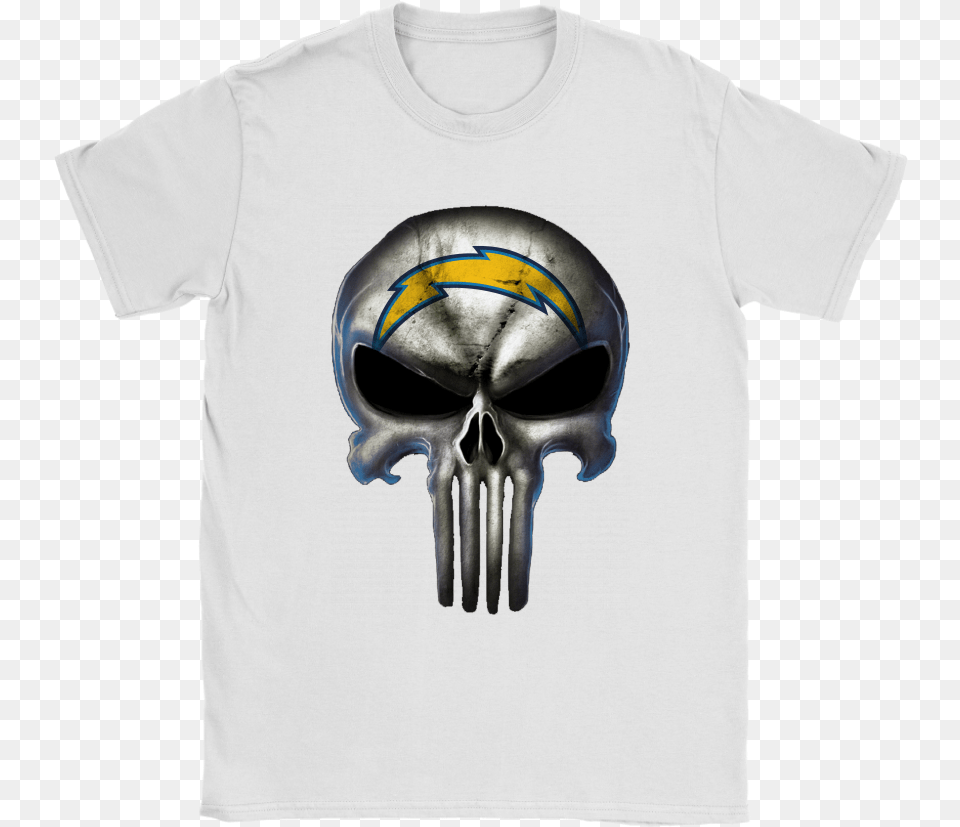Los Angeles Chargers The Punisher Mashup Football Shirts Shirt, Clothing, Cutlery, Fork, T-shirt Free Transparent Png