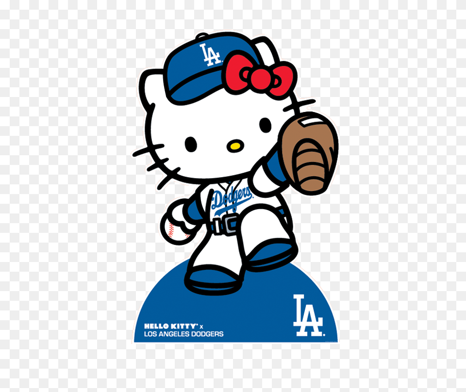 Los Angeles Dodgers On Dodgers Hello Kitty Kitty, Advertisement, Baby, Person, Poster Free Transparent Png