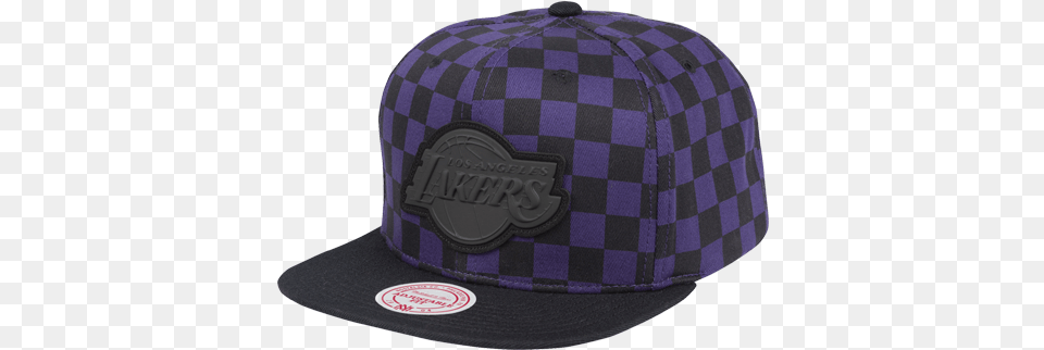 Los Angeles Lakers Checkered Logo Snapback Cap Purpleblack For Baseball, Baseball Cap, Clothing, Hat Free Transparent Png