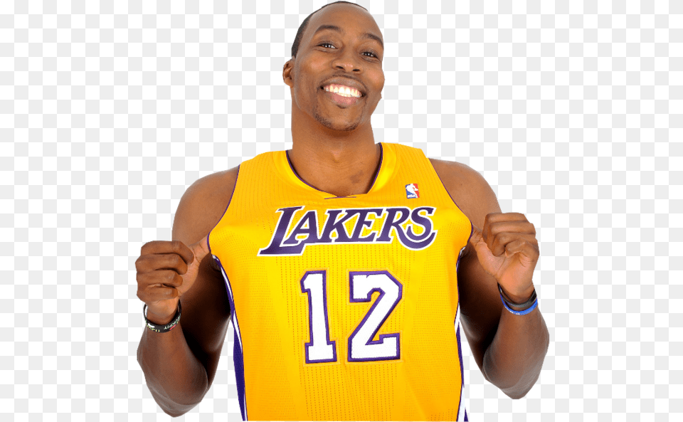 Los Angeles Lakers Download Dwight Howard Lakers, Shirt, Person, Hand, Finger Free Transparent Png