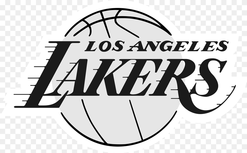 Los Angeles Lakers Logo Black And White Black And White Lakers Logo, Sticker Png