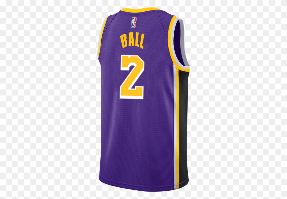 Los Angeles Lakers Lonzo Ball Statement Edition Swingman, Clothing, Shirt, Jersey, T-shirt Free Png