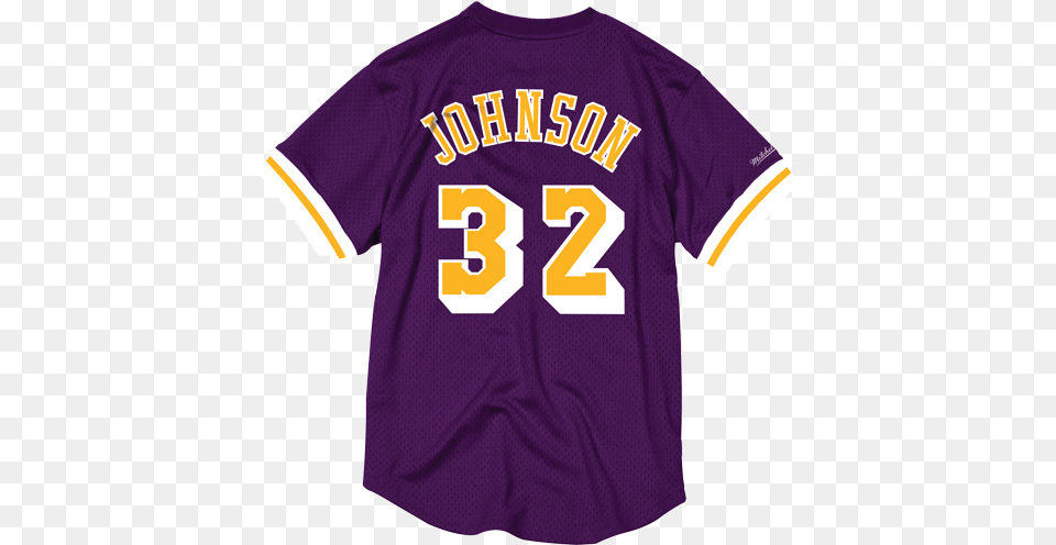 Los Angeles Lakers Magic Johnson Mesh Crew Neck Jersey Mitchell And Ness Magic Johnson Mesh Jersey, Clothing, Shirt, T-shirt Free Png Download