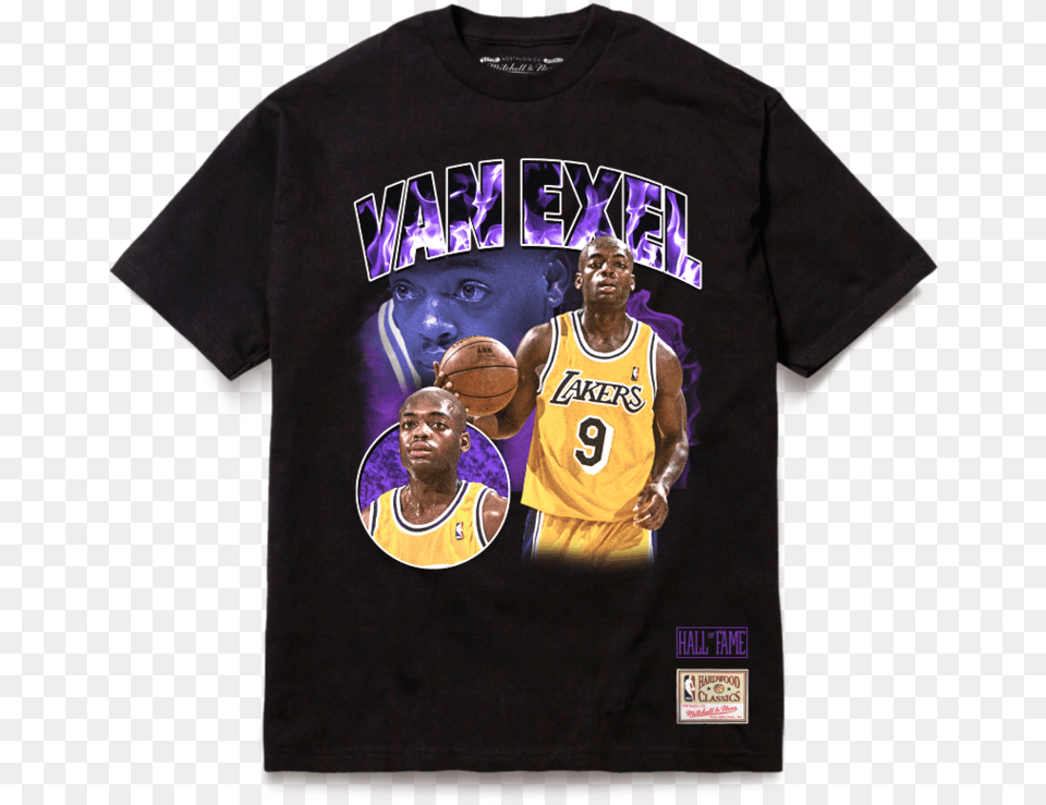 Los Angeles Lakers Tribute Nick Van Exel T Shirt Black Nick Van Exel Shirt, T-shirt, Clothing, Person, Man Png