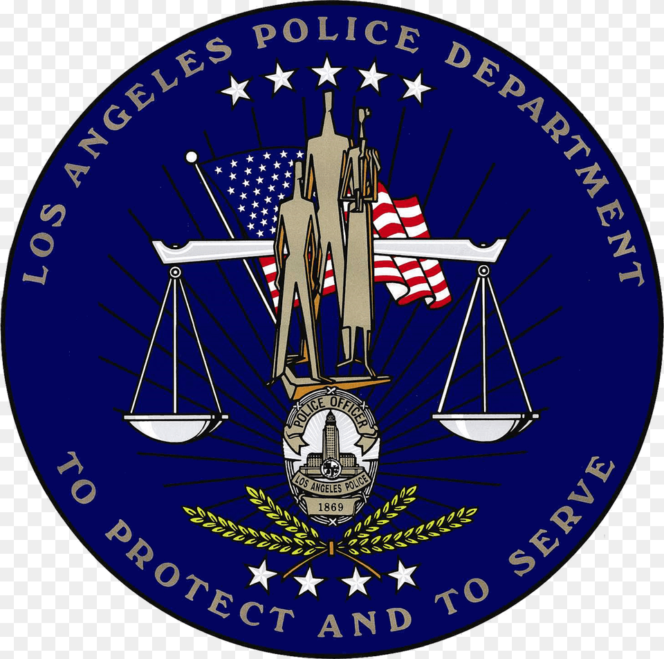 Los Angeles Police Department Logo, Emblem, Symbol, Badge, Person Free Transparent Png