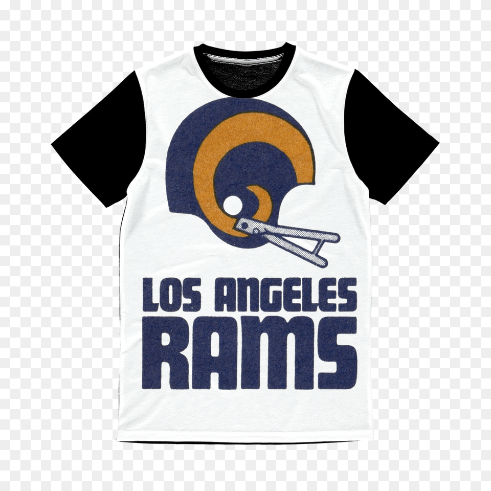 Los Angeles Rams Vintage Helmet Ufeffclassic Sublimation Panel T, Clothing, Shirt, T-shirt Free Png Download
