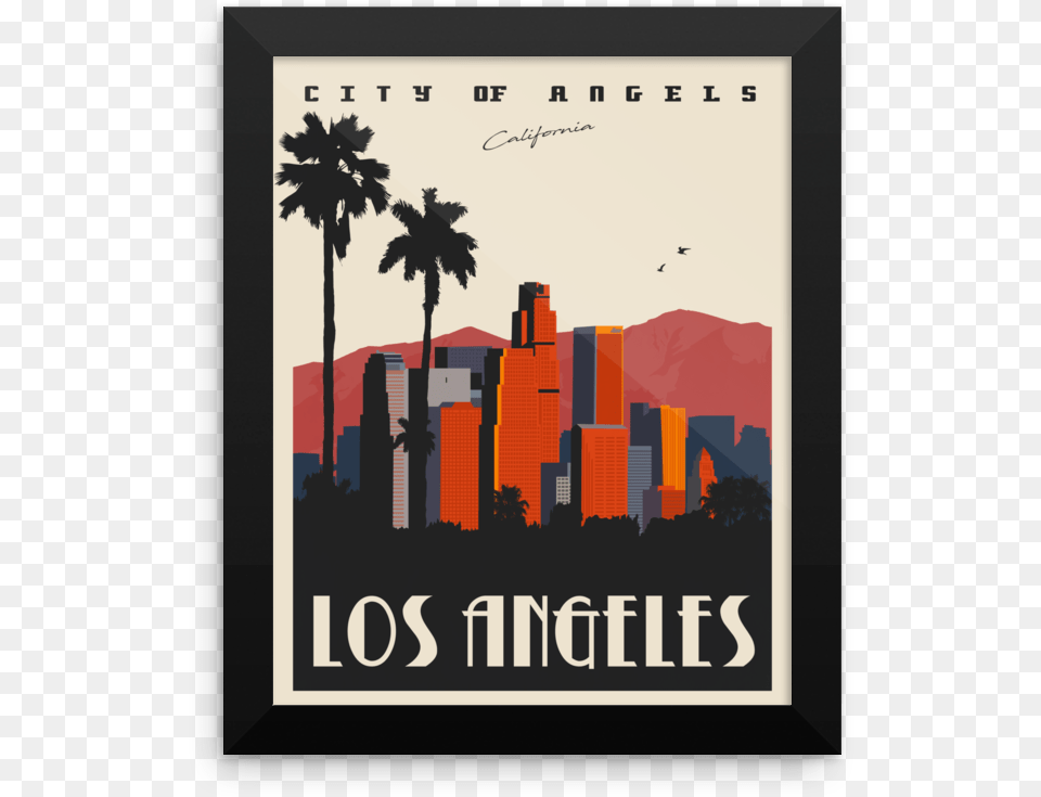 Los Angeles Travel Poster, Advertisement, Tree, Plant, City Free Png