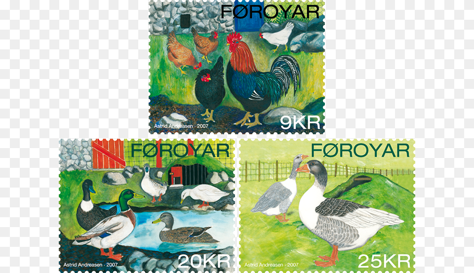 Los Pjaros Domesticados De Las Islas Feroe Postage Stamp, Animal, Bird, Chicken, Fowl Free Png Download