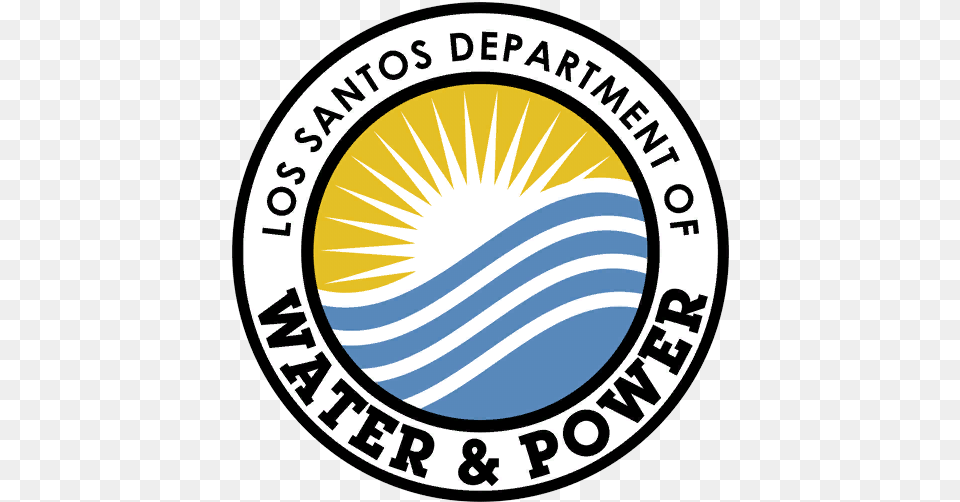 Los Santos Department Of Water Power Circle, Logo, Badge, Symbol, Emblem Free Png