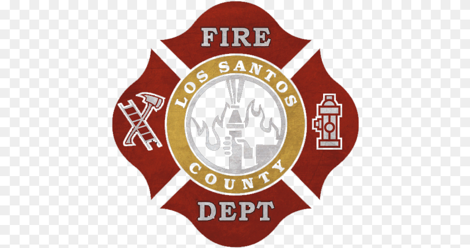 Los Santos Fire Department Jack Daniels Fire, Badge, Logo, Symbol, Emblem Png Image