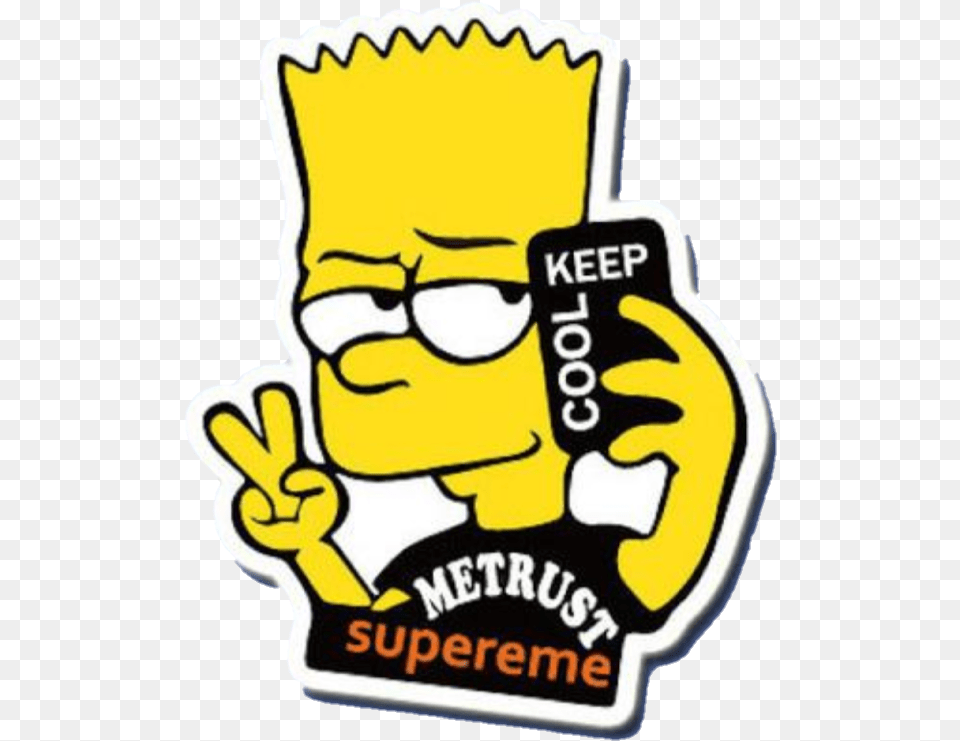 Los Simpson Logos Supreme, Sticker, Clothing, Glove, Baby Free Png