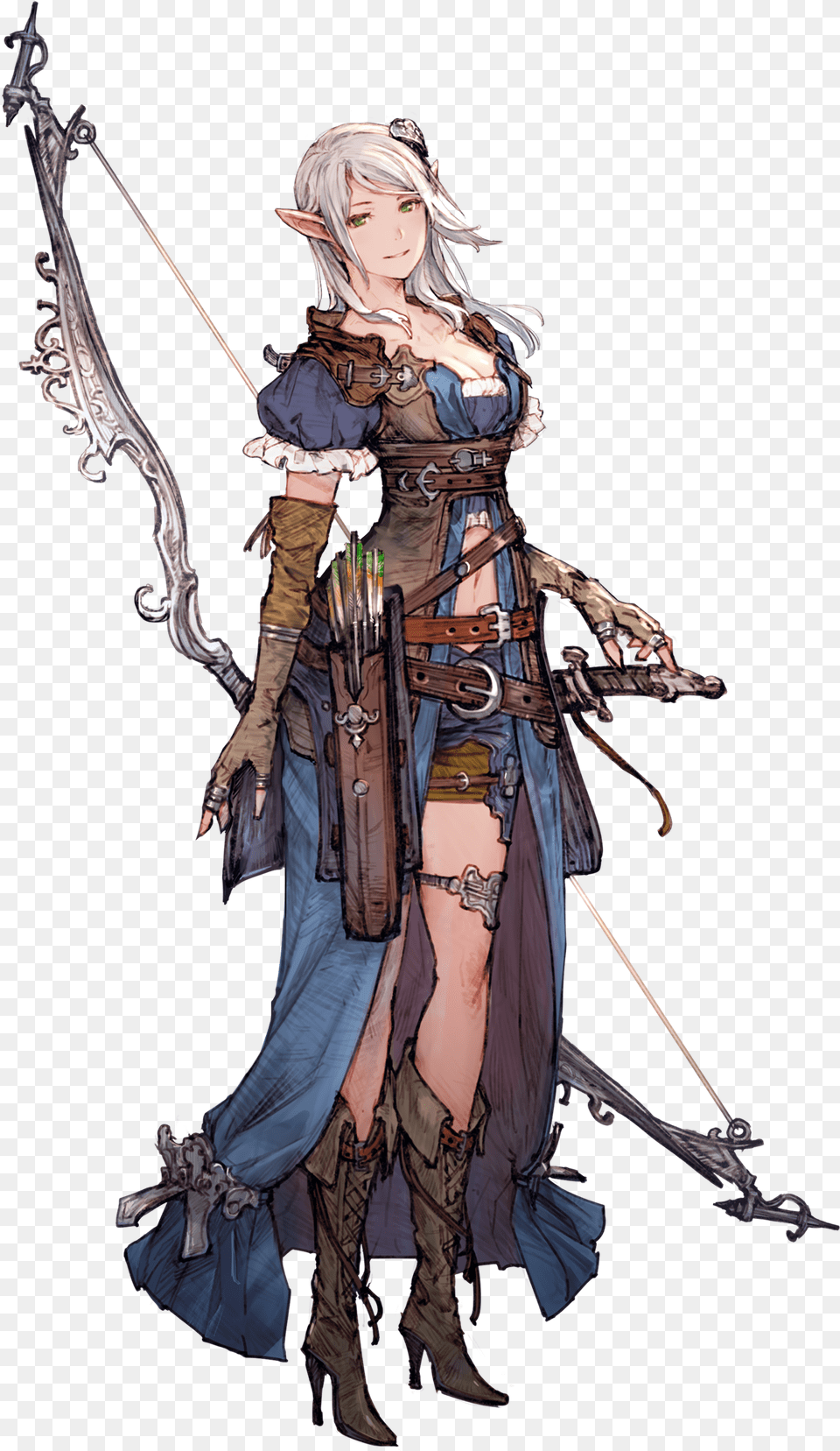 Losaria Female Fantasy Character Design, Archer, Archery, Weapon, Bow Free Transparent Png
