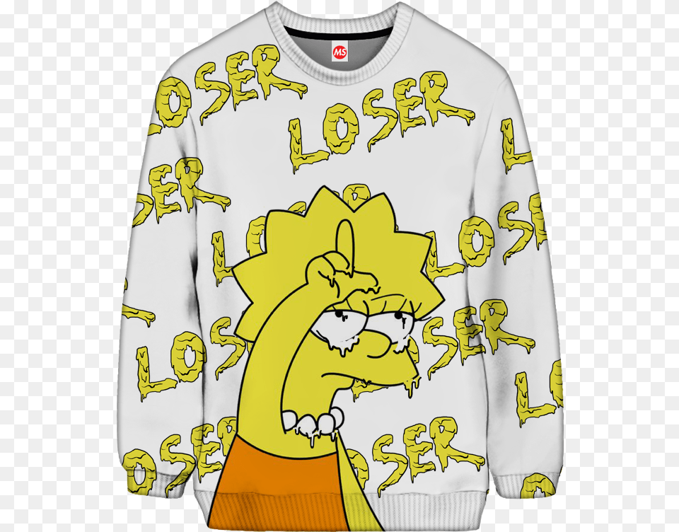 Loser Lisa Sweatshirt Sweatshirt, Clothing, Shirt, Knitwear, Sweater Png Image