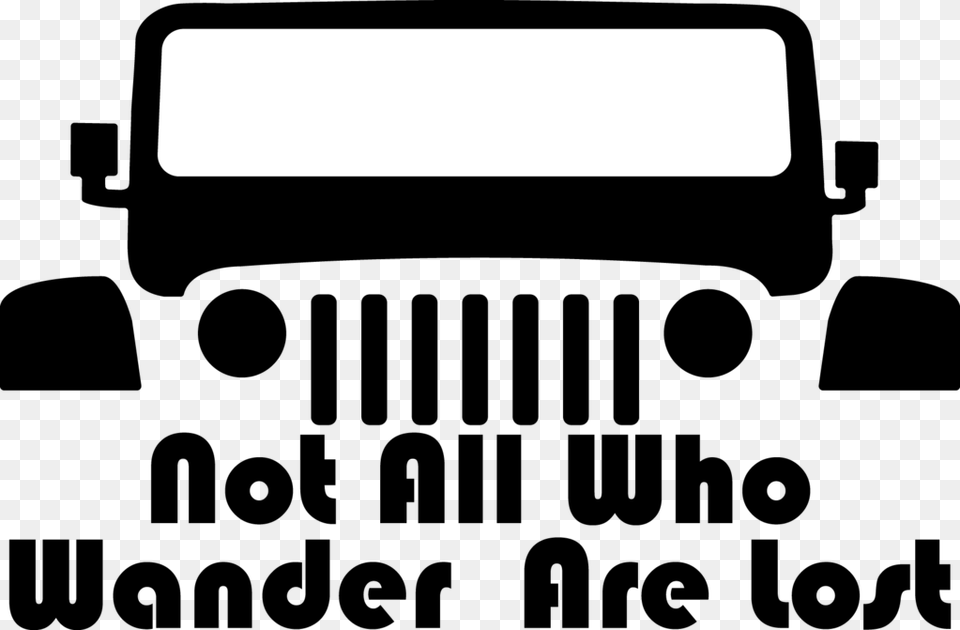 Lost Decal Jeep Not All Who Wander Are Lost, Firearm, Weapon, Text Free Png Download