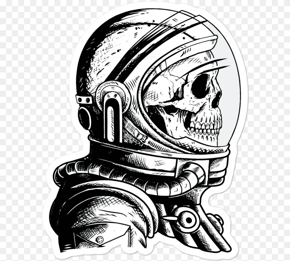 Lost In Space Sticker 2020 Tattoo Skeleton Space Sticker, Helmet, Art, Drawing, Adult Png Image