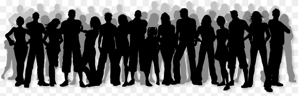 Lost In The Crowd Stand Out From The Crowd Background, People, Person, Silhouette, Head Png Image