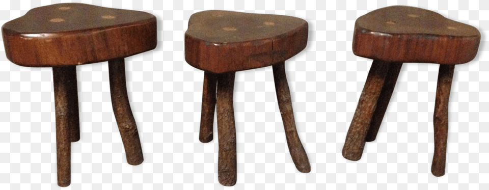 Lot Of Three Massive Wooden Log Stools Stool, Bar Stool, Furniture, Chair Free Png Download