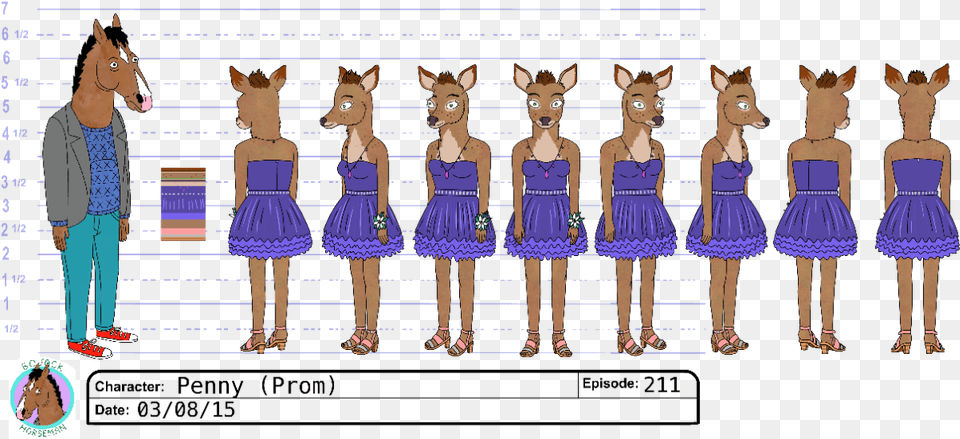 Lotankritchman Penny Bojack Horseman Charlotte, Clothing, Dress, Chart, Person Free Transparent Png