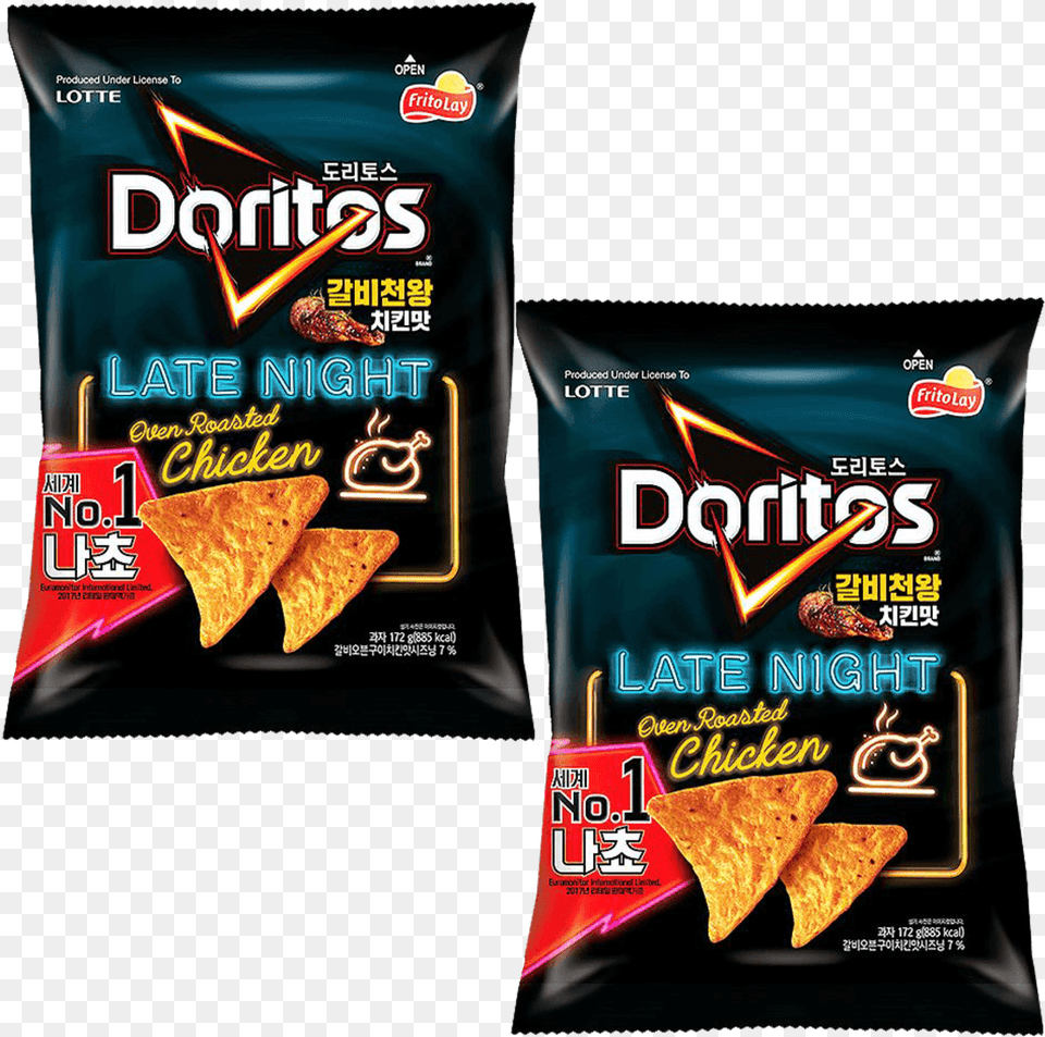 Lotte Doritos Grilled Chicken Flavor Doritos, Food, Snack, Bread Png