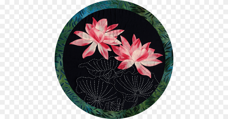 Lotus Art Quilt, Dahlia, Flower, Pattern, Plant Free Transparent Png